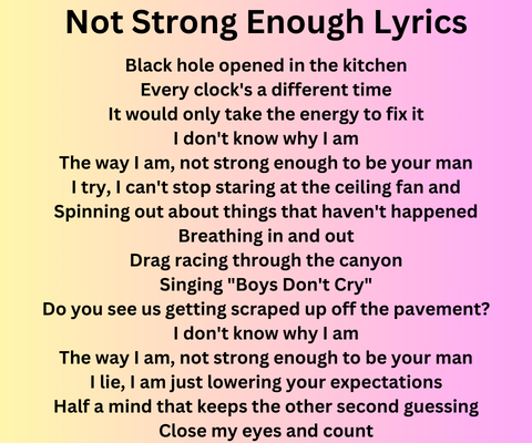 Not Strong Enough Lyrics 